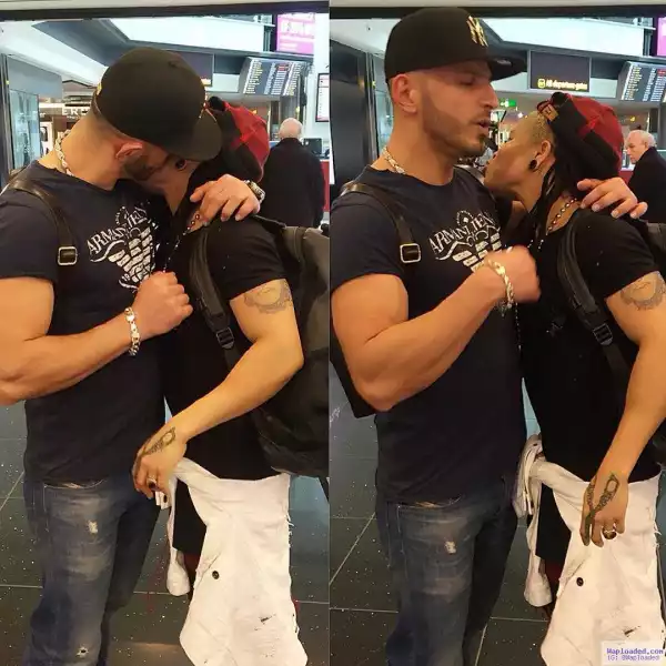 Photo: Muscular Footballer, Chichi Igbo, Gets Loving Kisses From Her New Boyfriend